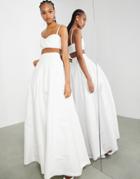Asos Edition Full Maxi Wedding Skirt In Ivory-white