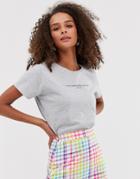 Heartbreak Relaxed Tee With Vegas Print - Gray