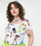 Collusion Plus Printed Cut Out T-shirt In Multi