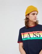Asos Relaxed T-shirt With Retro City Print - Navy