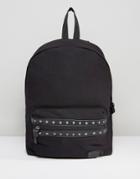Asos Backpack With Studding Detail To Pocket - Black