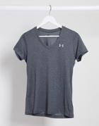 Under Armour Training Tech V Neck T-shirt In Gray-grey