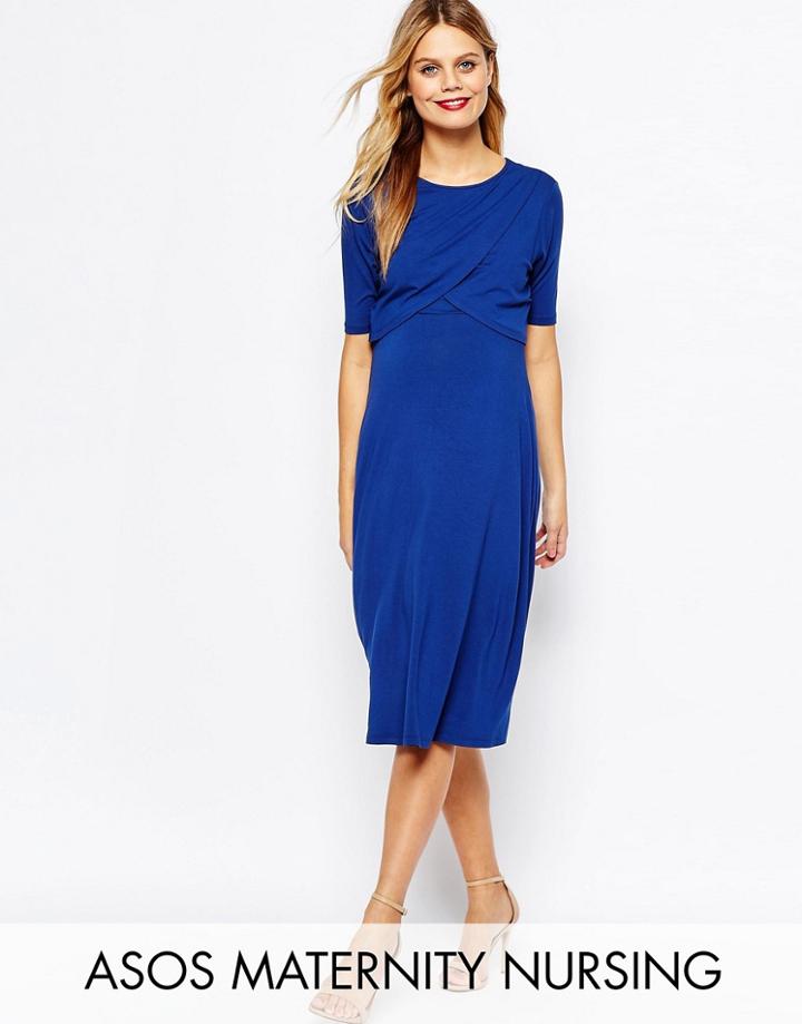 Asos Maternity Nursing Wrap Dress - Navy