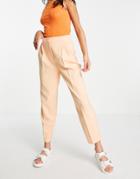 Asos Design Mansy Tapered Pant In Coral-pink