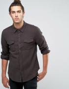 Brixton Flannel Shirt In Regular Fit - Black
