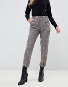 Sisley Multi Check Tailored Pants - Brown