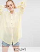 Sister Jane Sorbet Lace Smock Blouse - Yellow