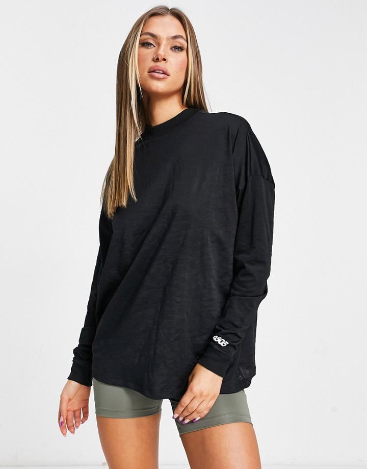 Asos 4505 Long Sleeve Top In Jacquard Snake-black