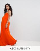 Asos Maternity Beach Bandeau Maxi Dress - Red