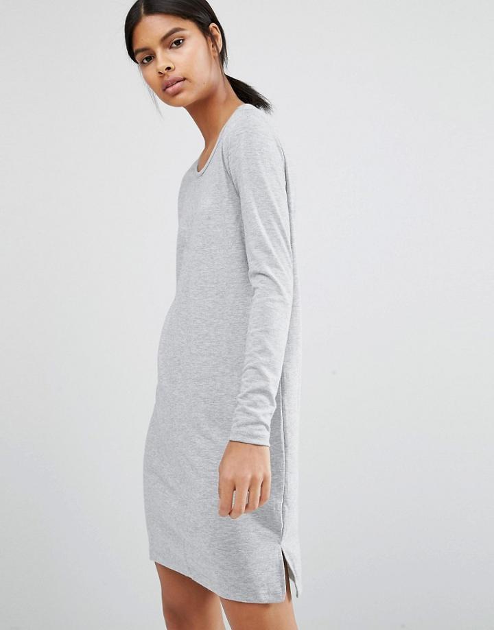 Vila Scoop Neck Knit Dress - Gray