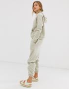 Asos Design Tracksuit Hoody / Basic Jogger With Pocket Details In Neppy - Beige