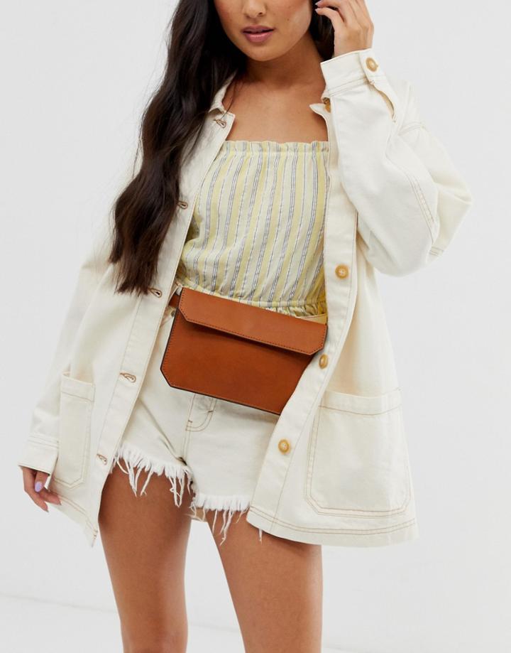 Asos Design Flat Fanny Pack-tan