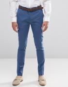 Asos Super Skinny Smart Pants In Pale Blue - Pale Blue