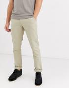 Farah Hopsack Slim Fit Chinos In Stone-neutral