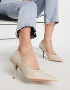 Na-kd Squared Counter Heeled Shoes In Eggshell-white