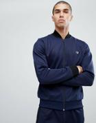 Fred Perry Bomber Neck Track Jacket In Blue - Blue