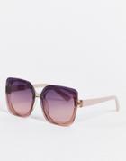 Aj Morgan Florence 70's Square Sunglasses In Beige-neutral