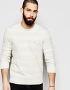 Farah Sweater With Textured Stripe Regular Fit - Gray