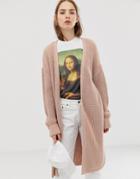 Asos Design Maxi Cardigan - Pink