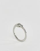Nylon Silver Plated Knot Ring - Silver