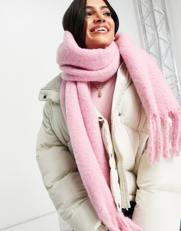 Boardmans Polyester Super Fluffy Scarf In Pink - Pink