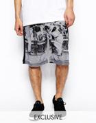 Reclaimed Vintage Ltd Edition Shorts With Baller Print - White