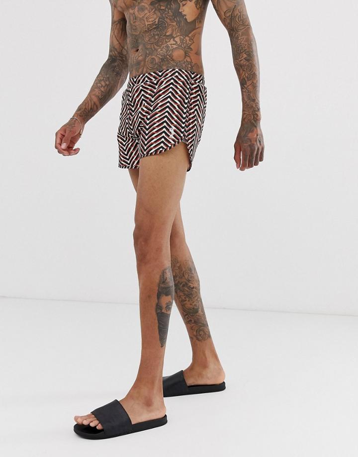 Religion Two-piece Shorts In Orange Geo Print Shorts - Orange