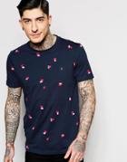 Farah T-shirt With Scattered Print In Navy - Navy