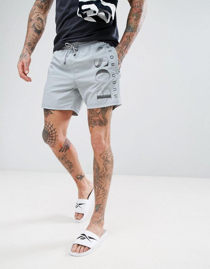 Boss By Hugo Boss Octopus Swim Shorts In Gray - Gray