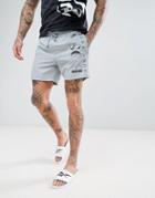 Boss By Hugo Boss Octopus Swim Shorts In Gray - Gray