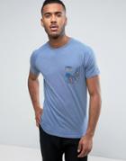 Threadbare Tropical Contrast Pocket T-shirt - Blue