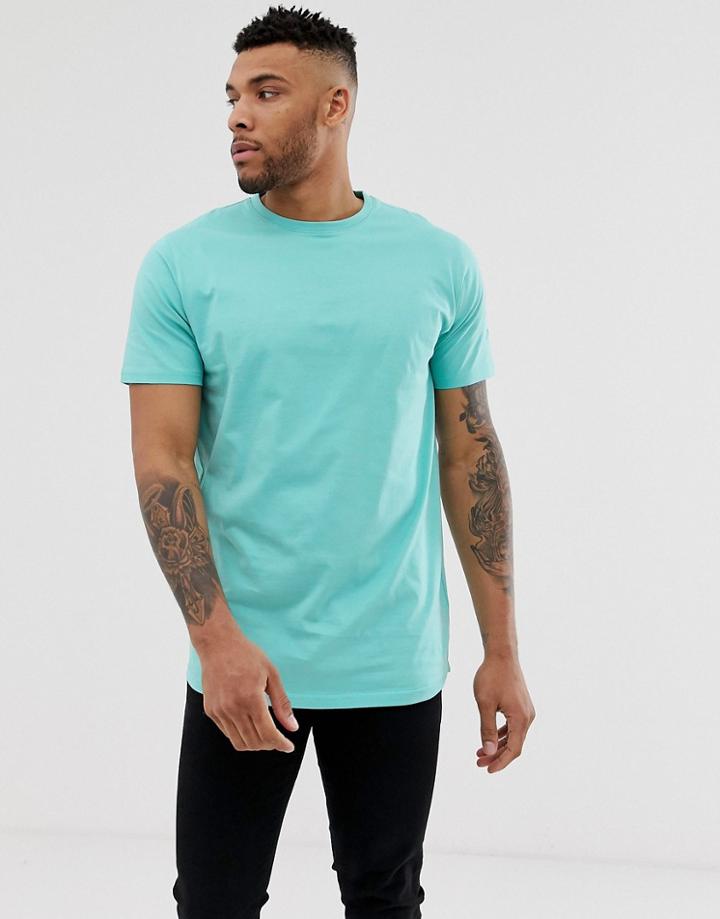 Soul Star Longline T-shirt In Mint-green