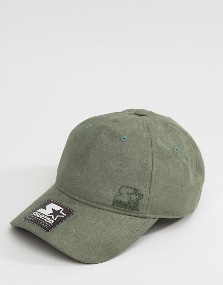 Starter Baseball Cap Pitcher Black Label In Suede - Green