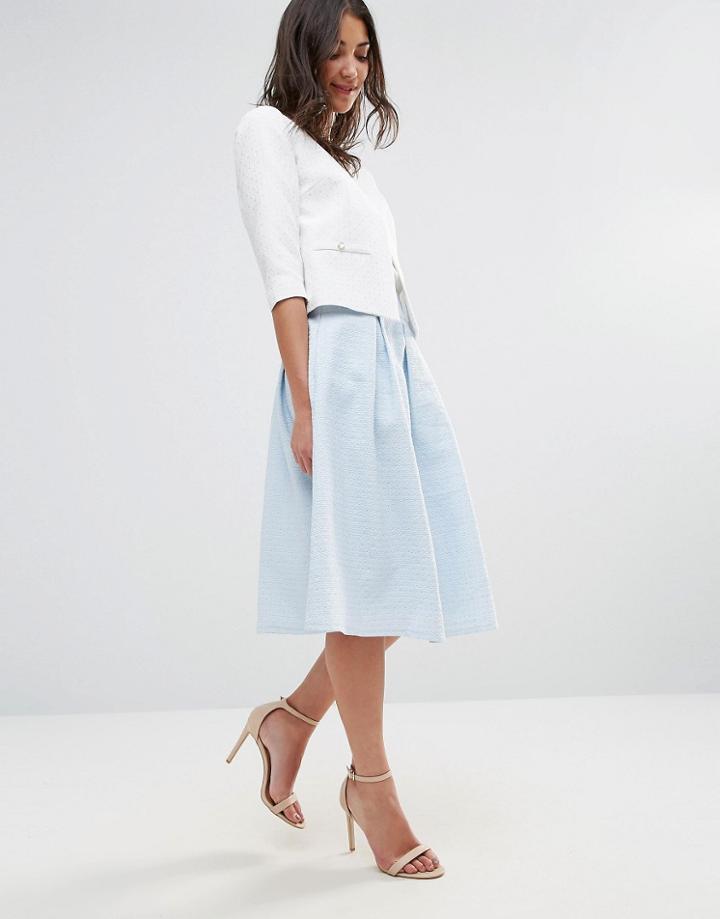 Traffic People Textured A Line Skirt - Blue