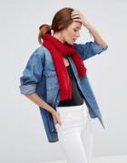 Lavand Knitted Scarf - Red