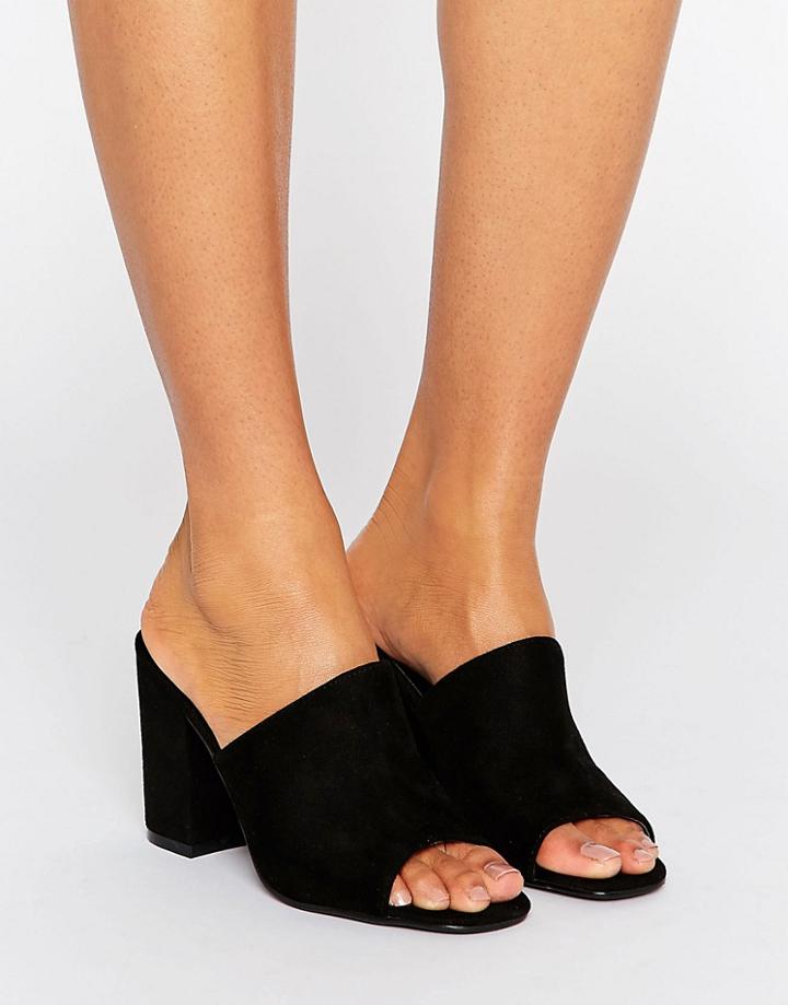 Park Lane Suede Mule Sandal - Black