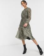 Whistles Brushed Animal Print Dress-blues