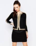 Love Moschino Metallic Trim Cardigan - Black