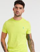 Polo Ralph Lauren Player Logo Neon T-shirt Custom Regular Fit In Bright Yellow