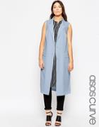 Asos Curve Sleeveless Duster Jacket - Blue $29.00