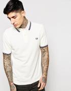 Fred Perry Polo Shirt With Tipping Slim Fit - Ecru
