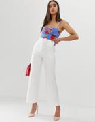 Fashion Union Wide Leg Pants With Waist Belt Two-piece - Cream
