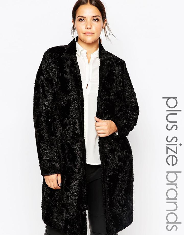 Carmakoma Faux Fur Coat - Black
