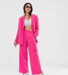 Collusion Wide Leg Tailored Pants With Pocket-pink
