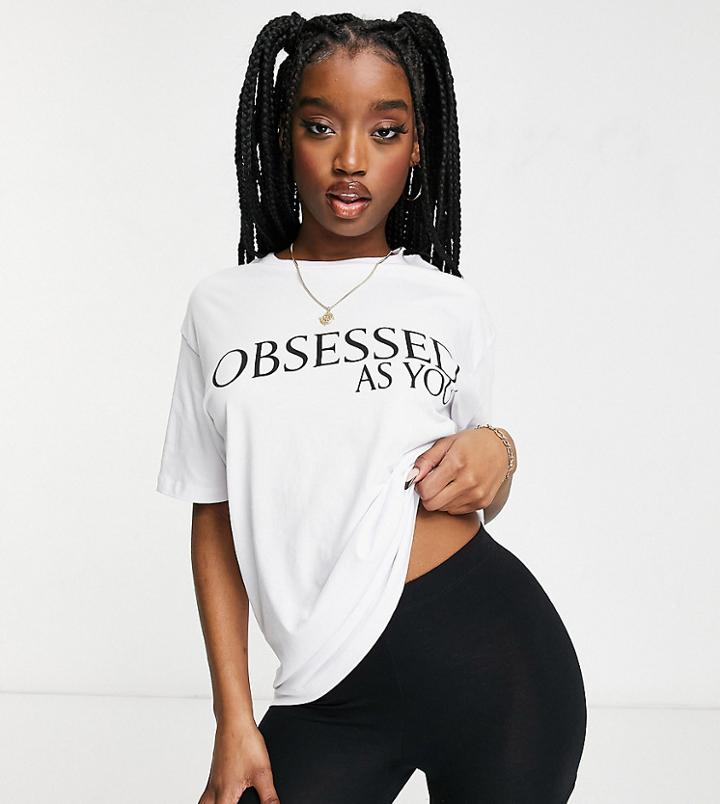 Asyou 'obsessed' Print T-shirt In White