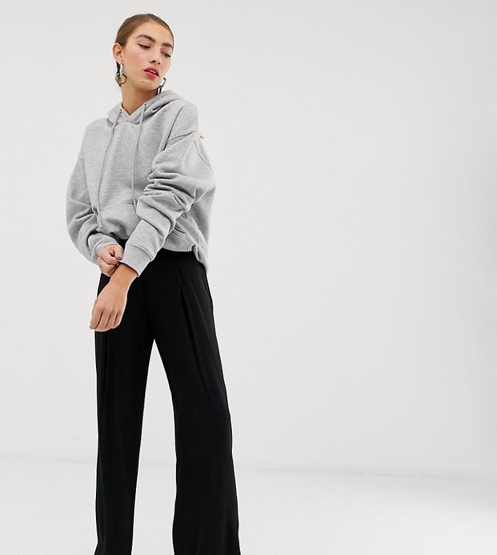 Mango Wide Leg Pants In Black