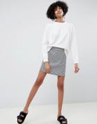 Asos Design Tailored A-line Mini Skirt In Dogstooth - Multi