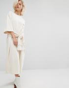 Kkxx Tie Waist Sweat Dress - Cream