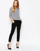 Ba & Sh Crook Skinny Pants With Zips - Black