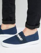 Ellesse Canvas Sneakers With Strap - Navy